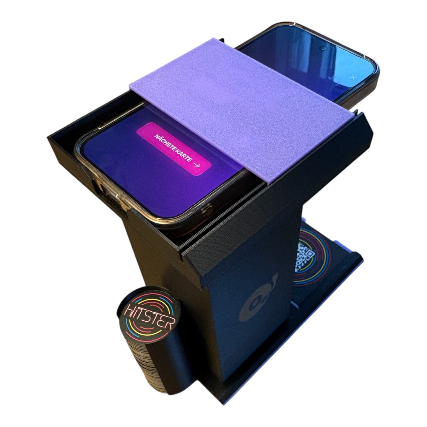 SongTower für Hitster mit verschiebbarer Display-Abdeckung